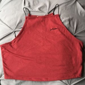 Burgundy "Je t'aime" Crop Top